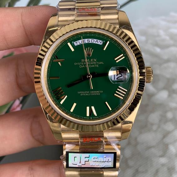 QF廠 ROLEX勞表 配重版日誌祖母綠40mm自動機械金錶