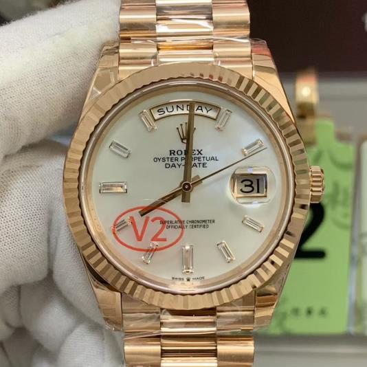 VS新品勞力士星期日曆型 全金白貝鑽 ROLEX金勞表